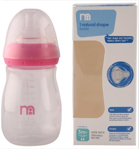 Mothercare Wide Neck Feeding Bottle 250ml Pink