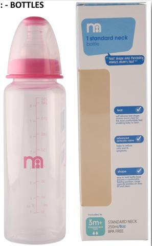 Mothercare Narrow Neck Feeding Bottle 250ml Pink