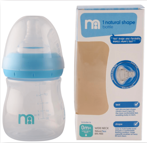 Mothercare Wide-Neck Feeding Bottle 150ml Blue