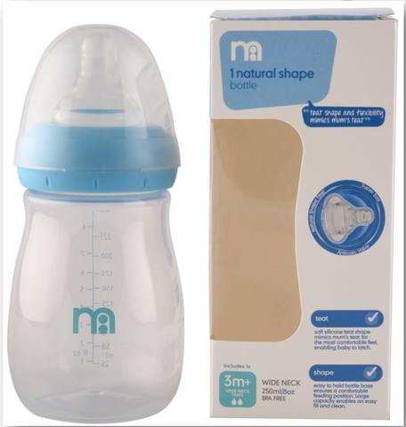 Mothercare Wide Neck Feeding Bottle 250ml Blue