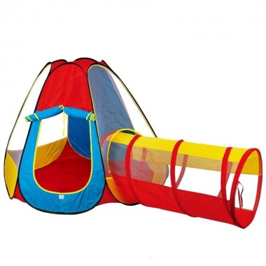 Kids House Indoor and Outdoor Pop-up Play Tent With Tunnel HCL566